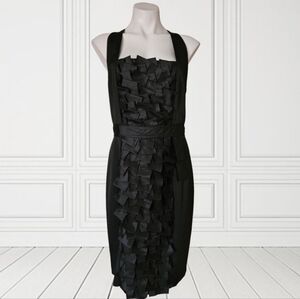 Byron Lars  Beauty Mark Elegant Black Ruffle Dress Size 10